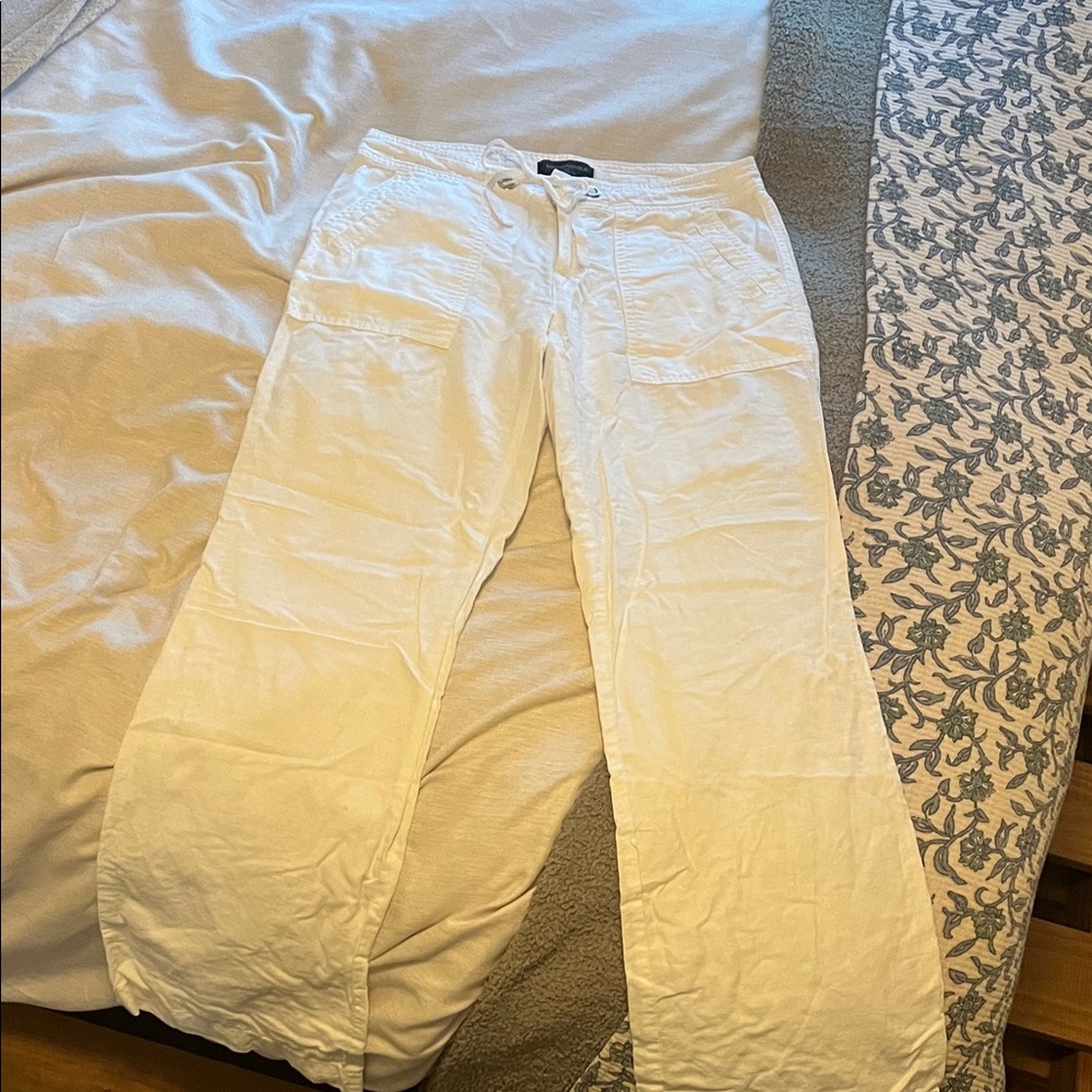 Women's banana republic White linen pant